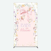 Aperturee Aperturee Floral Bow Baby In Bloom Gender Reveal Rectangle Backdrop